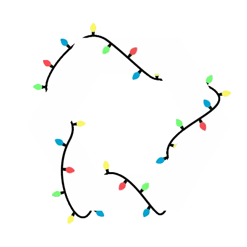 Christmas Lights In Circle On White Background Sticker