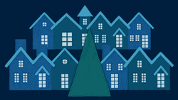Christmas Lights Snow House