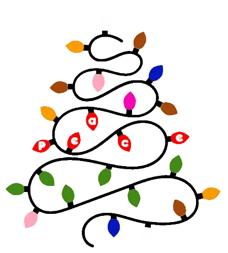 Christmas Lights Tree Peace Sticker