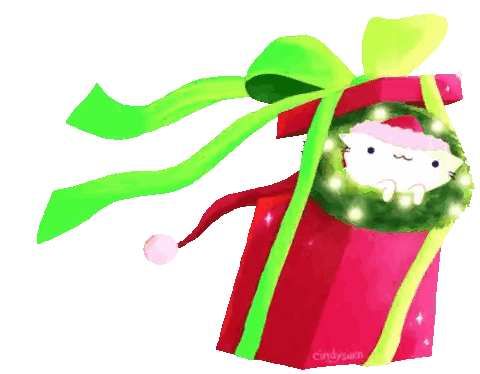 Christmas Present With Wreath And Cindyswan Sticker