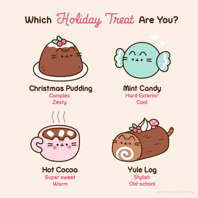 Christmas Pudding Complex Zesty Hot Cocoa Super Sweet Worm Mint Candy Hard Exterior Cool Yule Log Stylish Old-School GIF