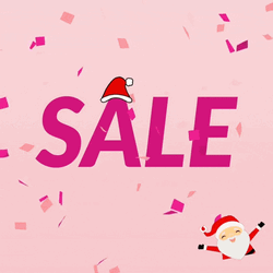 Christmas Sale Little Santa Claus Waving GIF