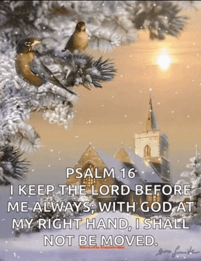 Christmas Scene Psalm 16 Quote GIF
