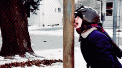 Christmas Story Poor Kid Stuck Tongue To Pole GIF