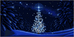 Christmas Tree Blue Aesthetic Pixel GIF