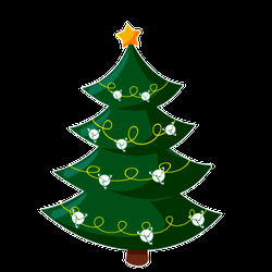 Christmas Tree Holiday Vector Sticker