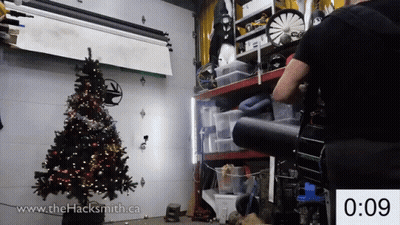 Christmas Tree In Garage With Thehacksmith.ca GIF