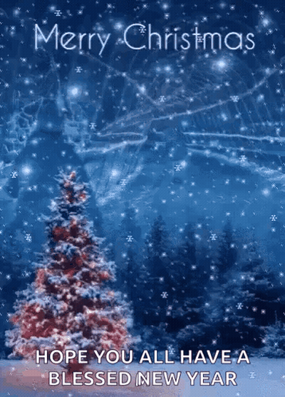 Christmas Tree In Snow Card GIF