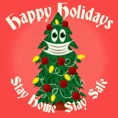 Christmas Tree Mask Happy Holidays Stay Home Stay Safe GIF