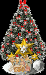 Christmas Tree Nativity Cute Sticker