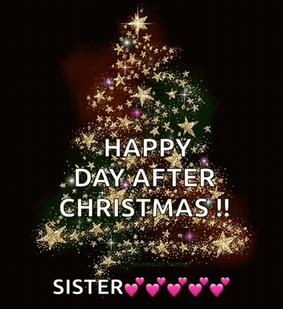 Christmas Tree Saying Happy Day After Christmas GIF