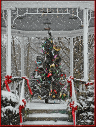 Christmas Tree Twirling Gazebo Snow