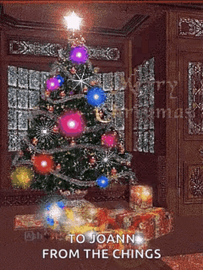 Christmas Tree With Gifts To Joann From The Chings GIF