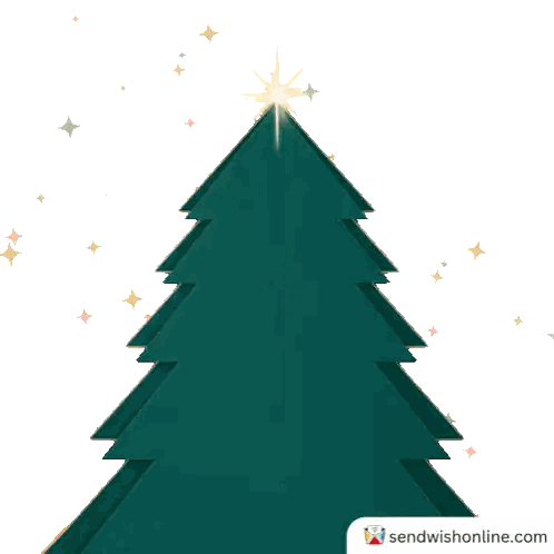 Christmas Tree With Merry Christmas Text Sticker