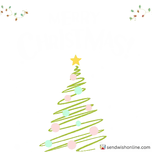 Christmas Tree With Red And Green Balls Sticker