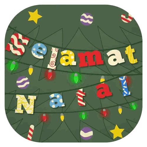 Christmas Tree With Selamat Natal Banner Sticker