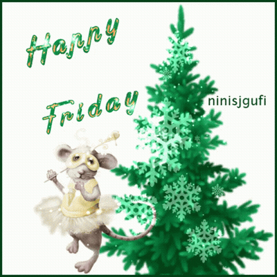 Christmas Tree With Snowflakes Happy Friday GIF