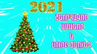 Christmas Tree With Star And 2021 GIF