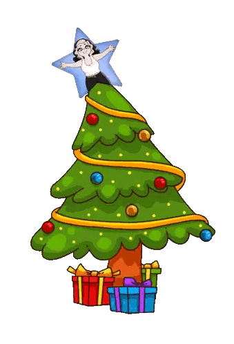 Christmas Tree With Star And Gifts Sticker