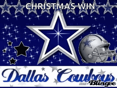 Christmas Win Dallas Cowboys Poster With Star And Helmet GIF