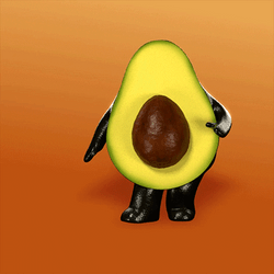 Chubby Avocado Happy Dance Animation GIF