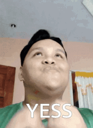 Chubby Boy Yessss While Looking Up GIF