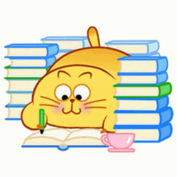Chubby Cat Writing On Book GIF