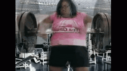Chubby Gym Goer Frantic Weight Lifting GIF