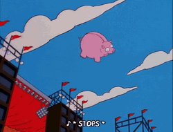 Chubby Pig Flies Away Animation GIF
