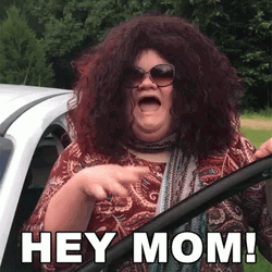 Chubby Woman Hey Mom GIF