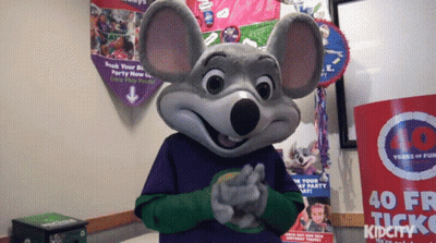 Chuck E Cheese Mascot 40 Years Of Fun GIF
