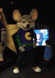 Chuck E Cheese Mascot GIF