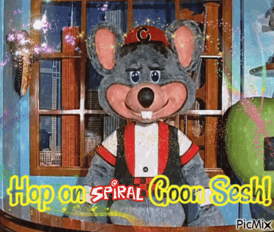 Chuck E. Cheese Says Flop On Spiral Goon Sesh GIF