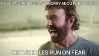Chuck Norris Big Laugh While Doing Endorsement GIF