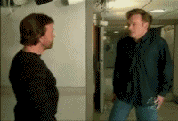 Chuck Norris Fight Scene With Conan O'Brien GIF