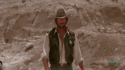 Chuck Norris Wearing Cowboy Hat In Dessert GIF