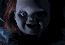 Chucky Doll Eyes Lightning GIF