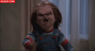 Chucky Doll Mouth Open Arms Outstretched GIF