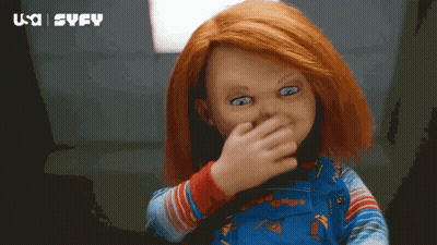Chucky Doll With Syfy Logo GIF