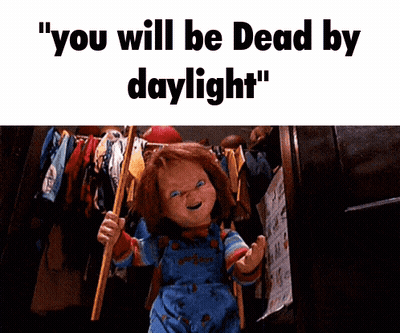 Chucky Holding Stick You Will Be Dead By Daylight GIF