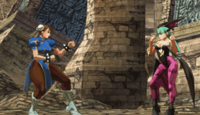 Chun Li And Murcielle Fighting GIF