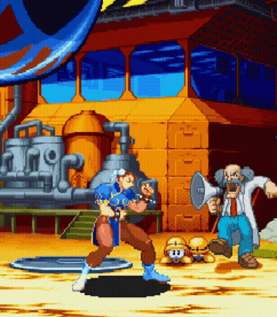 Chun Li Fighting Man With Megaphone GIF