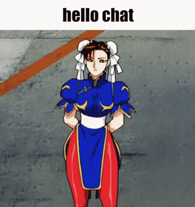 Chun Li From Street Fighter Saying Hello Chat GIF