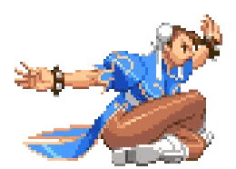 Chun Li Pixel Art Kneeling Sticker