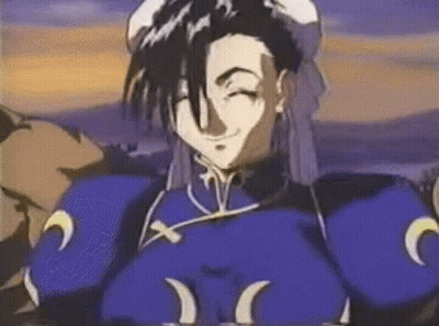 Chun Li Smiling With Eyes Closed GIF