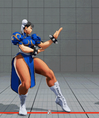 Chun Li Standing On Tiled Floor GIF