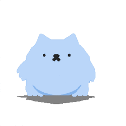 Chunky Blue Cat Wielding A Knife GIF