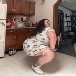 Chunky Lady Getting Groovy GIF