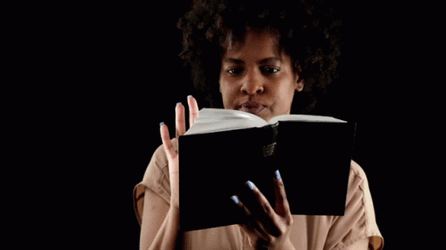 Church Lady Reading Bible GIF