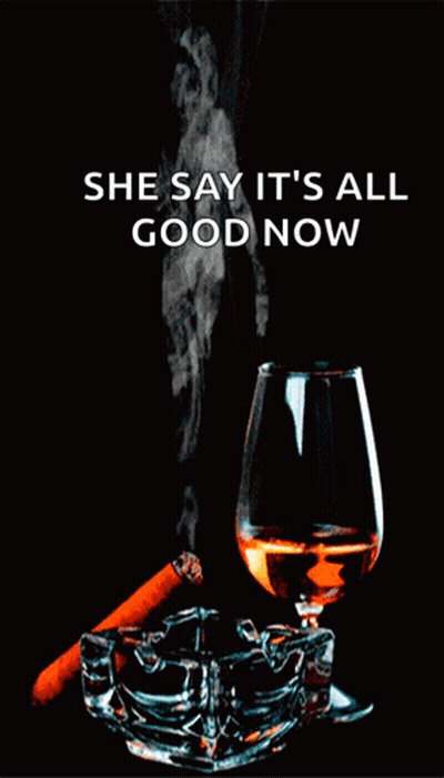 Cigar And Cognac She Say It's All Good Now GIF